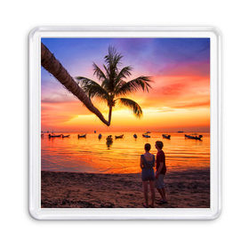 Магнит 55*55 с принтом Таиланд в Тюмени, Пластик | Размер: 65*65 мм; Размер печати: 55*55 мм | Тематика изображения на принте: beach | clouds | love | palm tree | people | sea | sky | sunset | thailand | tourism | закат | любовь | люди | море | небо | облака | пальма | пляж | таиланд | туризм