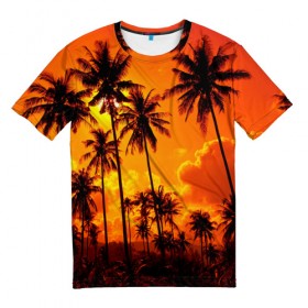 Мужская футболка 3D с принтом Таиланд в Тюмени, 100% полиэфир | прямой крой, круглый вырез горловины, длина до линии бедер | clouds | nature | palms | sky | sunset | thailand | tourism | закат | небо | облака | пальмы | природа | таиланд | туризм