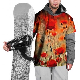 Накидка на куртку 3D с принтом Маковое поле в Тюмени, 100% полиэстер |  | Тематика изображения на принте: flower | красные | лето | поле | полевой цветок | цветочки | цветы
