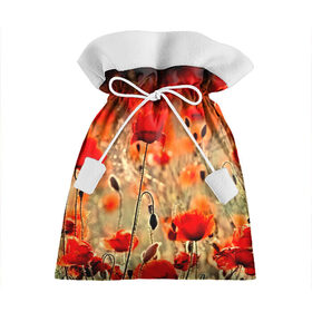 Подарочный 3D мешок с принтом Маковое поле в Тюмени, 100% полиэстер | Размер: 29*39 см | Тематика изображения на принте: flower | красные | лето | поле | полевой цветок | цветочки | цветы