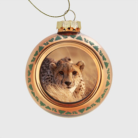 Стеклянный ёлочный шар с принтом Гепард в Тюмени, Стекло | Диаметр: 80 мм | амурский | гепард | животные | зверь | киса | кот | котенок | кошка | лев | леопард | пума | рысь | серый | тигр | тигренок | хищник