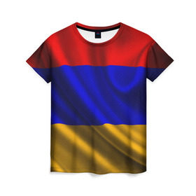 Женская футболка 3D с принтом Флаг Армения в Тюмени, 100% полиэфир ( синтетическое хлопкоподобное полотно) | прямой крой, круглый вырез горловины, длина до линии бедер | айастан | армения | босеан | вымпел | ереван | знак | знамя | кумач | орифламма | пойс | полотнище | символ | стяг | флаг | флюгарка | хайастан | штандарт