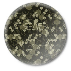 Значок с принтом CS:GO - Hexatal Camo в Тюмени,  металл | круглая форма, металлическая застежка в виде булавки | awp | counter | cs | csgo | skin | strike | камуфляж | контр | контра | кс | ксго | скин | страйк