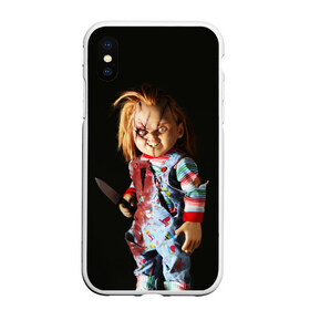 Чехол для iPhone XS Max матовый с принтом Чаки в Тюмени, Силикон | Область печати: задняя сторона чехла, без боковых панелей | chucky | кино | кровь | кукла | нож | ужасы | чаки