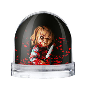 Снежный шар с принтом Чаки в Тюмени, Пластик | Изображение внутри шара печатается на глянцевой фотобумаге с двух сторон | chucky | кино | кровь | кукла | нож | ужасы | чаки