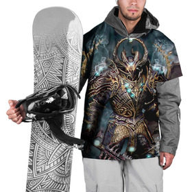 Накидка на куртку 3D с принтом Фэнтези в Тюмени, 100% полиэстер |  | armor | fantasy | gun | lights | shield | smoke | sword | warrior | воин | дым | латы | меч | огни | оружие | фэнтези | щит