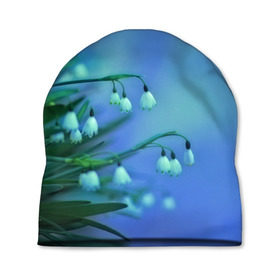 Шапка 3D с принтом Подснежники в Тюмени, 100% полиэстер | универсальный размер, печать по всей поверхности изделия | flower | весна | поле | полевой цветок | цветочки | цветы