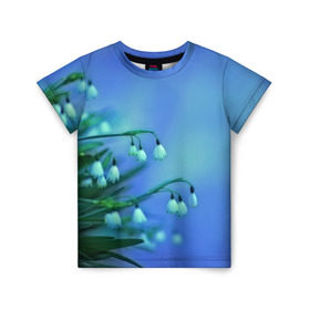 Детская футболка 3D с принтом Подснежники в Тюмени, 100% гипоаллергенный полиэфир | прямой крой, круглый вырез горловины, длина до линии бедер, чуть спущенное плечо, ткань немного тянется | Тематика изображения на принте: flower | весна | поле | полевой цветок | цветочки | цветы