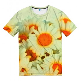 Мужская футболка 3D с принтом Подсолнух в Тюмени, 100% полиэфир | прямой крой, круглый вырез горловины, длина до линии бедер | flower | лето | полевой цветок | цветочки | цветы