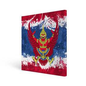 Холст квадратный с принтом Таиланд в Тюмени, 100% ПВХ |  | flag | garuda | thailand | гаруда | таиланд | флаг