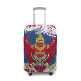 Чехол для чемодана 3D с принтом Таиланд в Тюмени, 86% полиэфир, 14% спандекс | двустороннее нанесение принта, прорези для ручек и колес | flag | garuda | thailand | гаруда | таиланд | флаг