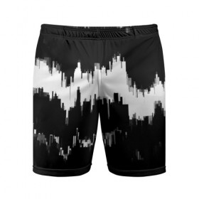 Мужские шорты 3D спортивные с принтом Черно-белый штрих в Тюмени,  |  | краска | потертость | текстура | черно белый