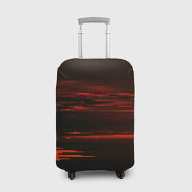 Чехол для чемодана 3D с принтом Pixel paint в Тюмени, 86% полиэфир, 14% спандекс | двустороннее нанесение принта, прорези для ручек и колес | абстракция | красный | потертость красок