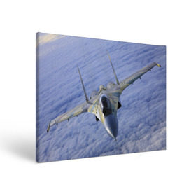 Холст прямоугольный с принтом Су - 35 в Тюмени, 100% ПВХ |  | Тематика изображения на принте: самолет
