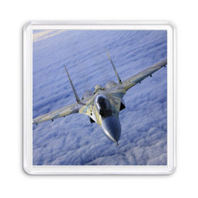 Магнит 55*55 с принтом Су - 35 в Тюмени, Пластик | Размер: 65*65 мм; Размер печати: 55*55 мм | самолет