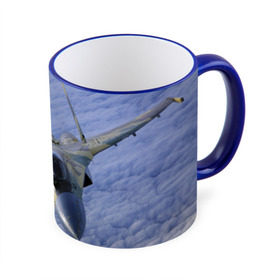 Кружка 3D с принтом Су - 35 в Тюмени, керамика | ёмкость 330 мл | Тематика изображения на принте: самолет