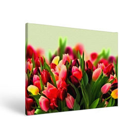 Холст прямоугольный с принтом Букет тюльпанов в Тюмени, 100% ПВХ |  | flower | весна | цветочки | цветы