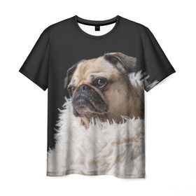 Мужская футболка 3D с принтом Мопс в Тюмени, 100% полиэфир | прямой крой, круглый вырез горловины, длина до линии бедер | Тематика изображения на принте: бульдог | мопс | мопсик | мопсы | пес | песик | песики | собака | собаки | собачка