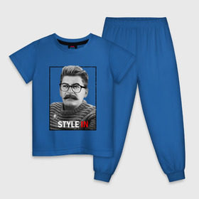 Детская пижама хлопок с принтом Style in в Тюмени, 100% хлопок |  брюки и футболка прямого кроя, без карманов, на брюках мягкая резинка на поясе и по низу штанин
 | stalin | сталин