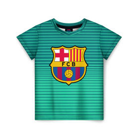 Детская футболка 3D с принтом Барселона в Тюмени, 100% гипоаллергенный полиэфир | прямой крой, круглый вырез горловины, длина до линии бедер, чуть спущенное плечо, ткань немного тянется | Тематика изображения на принте: barcelona | барса | футбол