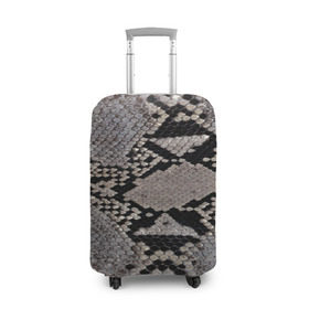 Чехол для чемодана 3D с принтом Камуфляж змеиная кожа в Тюмени, 86% полиэфир, 14% спандекс | двустороннее нанесение принта, прорези для ручек и колес | змея | кожа