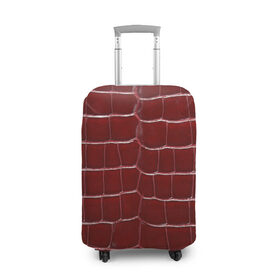 Чехол для чемодана 3D с принтом Камуфляж змеиная кожа, красный в Тюмени, 86% полиэфир, 14% спандекс | двустороннее нанесение принта, прорези для ручек и колес | змея | кожа | красная | красный | прикрытие | чешуя