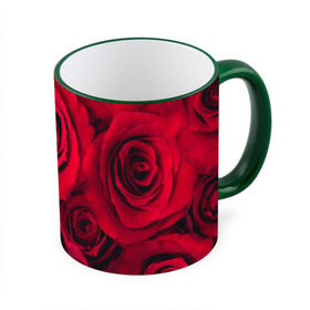 Кружка 3D с принтом Красные розы в Тюмени, керамика | ёмкость 330 мл | 8 марта | букет | весна | дары флоры | женщине | красные | лепестки | лето | любовь | отношения | подарок | розы | романтика | флора | цветок | цветы