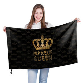 Флаг 3D с принтом Makeup Queen в Тюмени, 100% полиэстер | плотность ткани — 95 г/м2, размер — 67 х 109 см. Принт наносится с одной стороны | Тематика изображения на принте: аловацкая | визаж | визажист | макияж | мэйкап