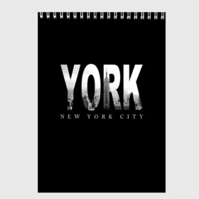 Скетчбук с принтом Нью-Йорк в Тюмени, 100% бумага
 | 48 листов, плотность листов — 100 г/м2, плотность картонной обложки — 250 г/м2. Листы скреплены сверху удобной пружинной спиралью | america | capital | city | lights | new york | night | skyscrapers | tourism | usa | америка | город | ночь | нью йорк | огни | столица | сша | туризм