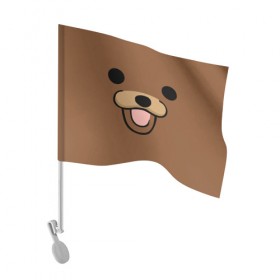 Флаг для автомобиля с принтом Медведь в Тюмени, 100% полиэстер | Размер: 30*21 см | интернет | клевый | медведь | мем | мишка | мишки | прикол | прикольный | смешной | шутка