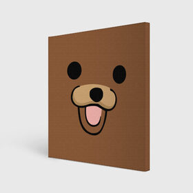 Холст квадратный с принтом Медведь в Тюмени, 100% ПВХ |  | интернет | клевый | медведь | мем | мишка | мишки | прикол | прикольный | смешной | шутка