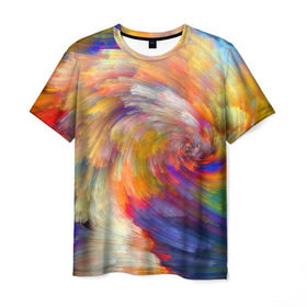 Мужская футболка 3D с принтом Волны в Тюмени, 100% полиэфир | прямой крой, круглый вырез горловины, длина до линии бедер | art | beatles | psychedelic | tie dye | абстракция | арт | битлз | геометрия | звезды | космос | краски | психо | психоделический | текстуры | хиппи | цвета