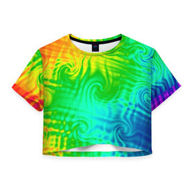 Женская футболка 3D укороченная с принтом Цвет-2 в Тюмени, 100% полиэстер | круглая горловина, длина футболки до линии талии, рукава с отворотами | baphomet.by | дмитрий данилин | цвет 2