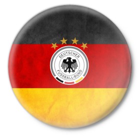 Значок с принтом Сборная Германии в Тюмени,  металл | круглая форма, металлическая застежка в виде булавки | germany | германия | футбольная форма