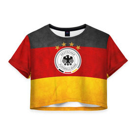 Женская футболка 3D укороченная с принтом Сборная Германии в Тюмени, 100% полиэстер | круглая горловина, длина футболки до линии талии, рукава с отворотами | germany | германия | футбольная форма