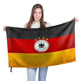 Флаг 3D с принтом Сборная Германии в Тюмени, 100% полиэстер | плотность ткани — 95 г/м2, размер — 67 х 109 см. Принт наносится с одной стороны | germany | германия | футбольная форма