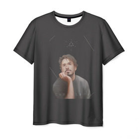 Мужская футболка 3D с принтом Tony Stark в Тюмени, 100% полиэфир | прямой крой, круглый вырез горловины, длина до линии бедер | Тематика изображения на принте: младший | роберт