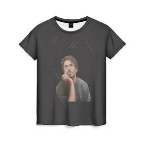 Женская футболка 3D с принтом Tony Stark в Тюмени, 100% полиэфир ( синтетическое хлопкоподобное полотно) | прямой крой, круглый вырез горловины, длина до линии бедер | младший | роберт