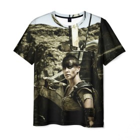 Мужская футболка 3D с принтом Безумный Макс в Тюмени, 100% полиэфир | прямой крой, круглый вырез горловины, длина до линии бедер | безумный | дорога | кино | макс | мужчины | огонь | пламя | фильмы | ярости