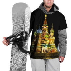 Накидка на куртку 3D с принтом Москва в Тюмени, 100% полиэстер |  | Тематика изображения на принте: kremlin | moscow | russia | город | кремль | москва | ночь | огни | река