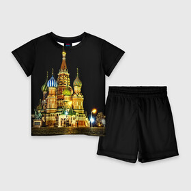 Детский костюм с шортами 3D с принтом Москва в Тюмени,  |  | Тематика изображения на принте: kremlin | moscow | russia | город | кремль | москва | ночь | огни | река