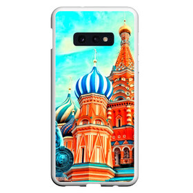 Чехол для Samsung S10E с принтом Moscow Russia в Тюмени, Силикон | Область печати: задняя сторона чехла, без боковых панелей | kremlin | moscow | russia | город | кремль | москва | ночь | огни | река