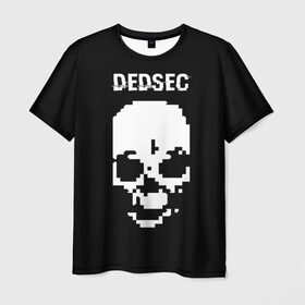 Мужская футболка 3D с принтом Череп Dedsec в Тюмени, 100% полиэфир | прямой крой, круглый вырез горловины, длина до линии бедер | dedsec | skull | watch dogs | watch dogs 2 | watch_dogs | watch_dogs 2 | дедсек | дэдсек | череп