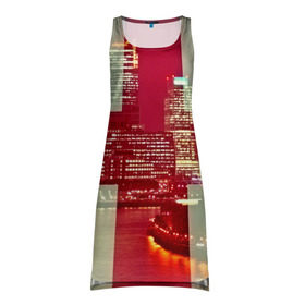 Платье-майка 3D с принтом Лондон в Тюмени, 100% полиэстер | полуприлегающий силуэт, широкие бретели, круглый вырез горловины, удлиненный подол сзади. | англия | великобритания | город | лондон | река | столица