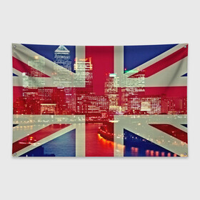 Флаг-баннер с принтом Лондон в Тюмени, 100% полиэстер | размер 67 х 109 см, плотность ткани — 95 г/м2; по краям флага есть четыре люверса для крепления | англия | великобритания | город | лондон | река | столица