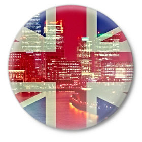 Значок с принтом Лондон в Тюмени,  металл | круглая форма, металлическая застежка в виде булавки | англия | великобритания | город | лондон | река | столица
