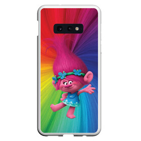 Чехол для Samsung S10E с принтом Розочка тролли в Тюмени, Силикон | Область печати: задняя сторона чехла, без боковых панелей | Тематика изображения на принте: trolls | детям | мультик | мультики | мультфильм | мультфильмы | радуга | разноцветные | разные цвета | розочка | тролли | тролль | цветные