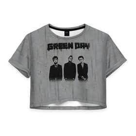 Женская футболка 3D укороченная с принтом Green Day 7 в Тюмени, 100% полиэстер | круглая горловина, длина футболки до линии талии, рукава с отворотами | american idiot | green day | грин дей | грин дэй
