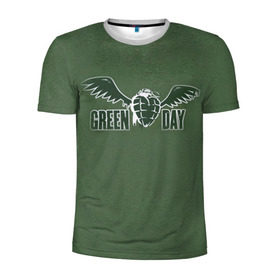 Мужская футболка 3D спортивная с принтом Green Day 5 в Тюмени, 100% полиэстер с улучшенными характеристиками | приталенный силуэт, круглая горловина, широкие плечи, сужается к линии бедра | american idiot | green day | грин дей | грин дэй