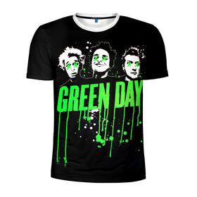 Мужская футболка 3D спортивная с принтом Green Day 4 в Тюмени, 100% полиэстер с улучшенными характеристиками | приталенный силуэт, круглая горловина, широкие плечи, сужается к линии бедра | american idiot | green day | грин дей | грин дэй